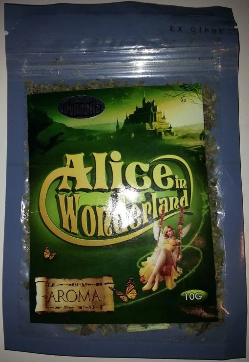 Alice In Wonderland Herbal Incense in premium sealed botanical packaging
